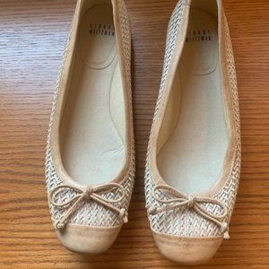 Stuart Weitzman Neutral Wicker Flats